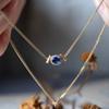 Inspired Design  Inlaid Blue Gem Cuban Chain Jewelry Sets Fashionable And Exquisite Necklace Jewelry Bracelet For Women