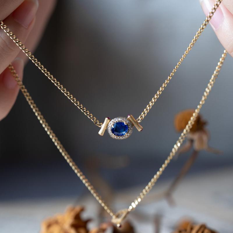 Inspired Design  Inlaid Blue Gem Cuban Chain Jewelry Sets Fashionable And Exquisite Necklace Jewelry Bracelet For Women