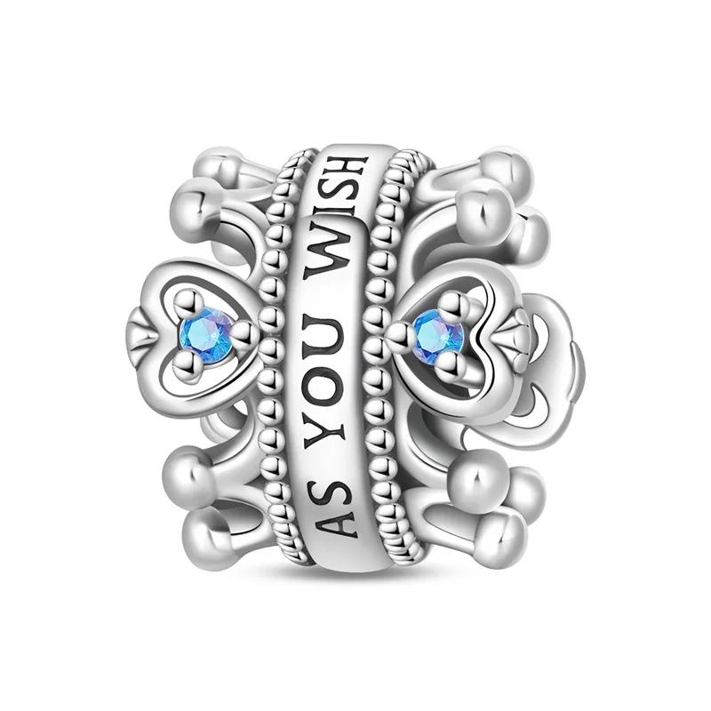 Kupfer Prinzessinnenkrone Anhänger Kuchen Trojanisches Pferd Perle Anhänger Passend für Original Halskette Armband Damen Schmuck Geburtstag DIY Geschenk