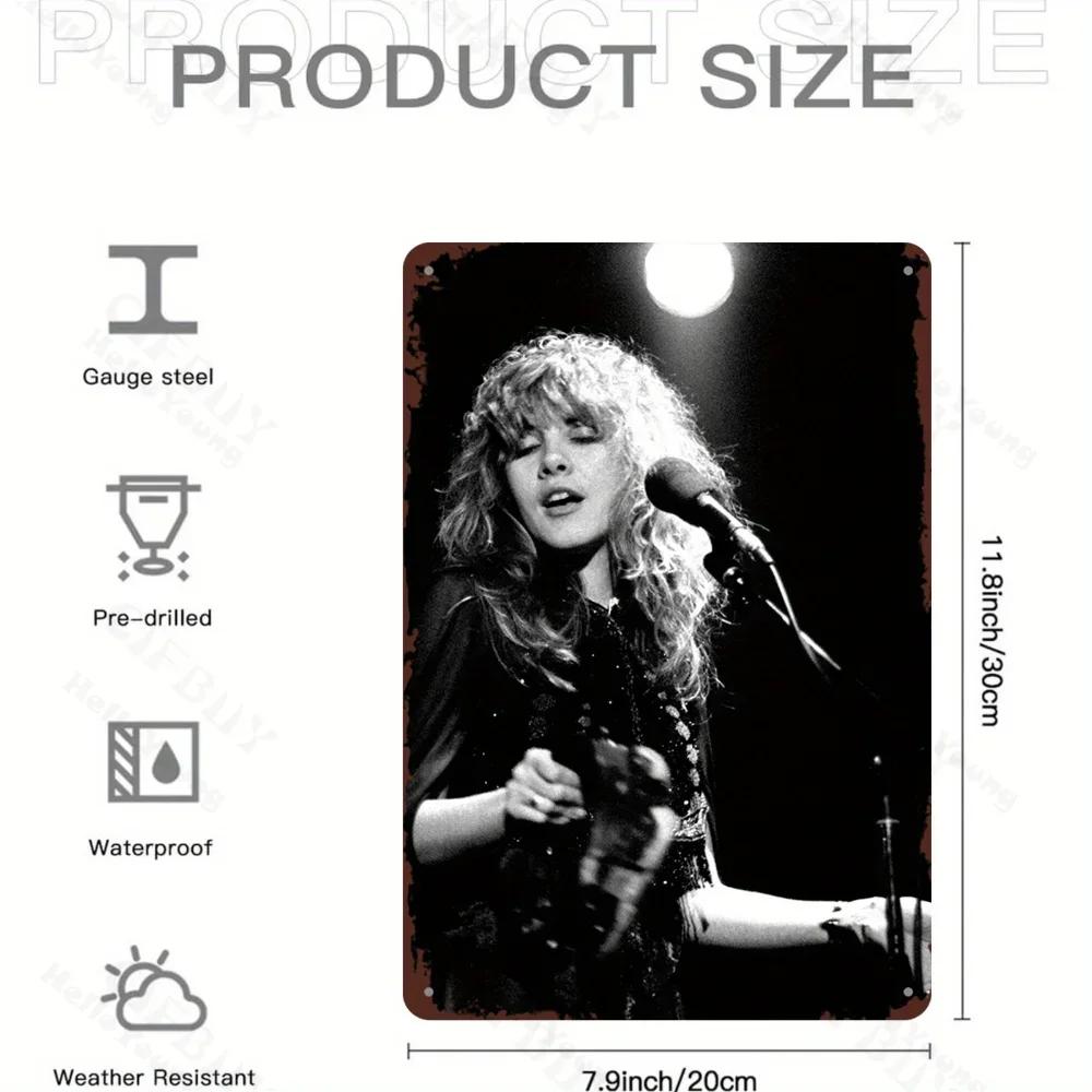 Stilfull Stevie Nicks Vintage Konsert Metallskylt, Väggkonst i Aluminium. Vattentålig, Idealisk för hem, bar, man cave & garage.