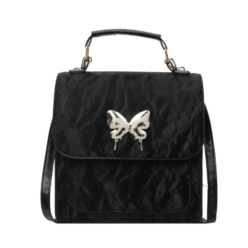 

Нишевый дизайн универсальная сумка 2024 весна и лето новая корейская версия бабочка нежная текстура рюкзак для поездок на работу сумка через плечо чёрный