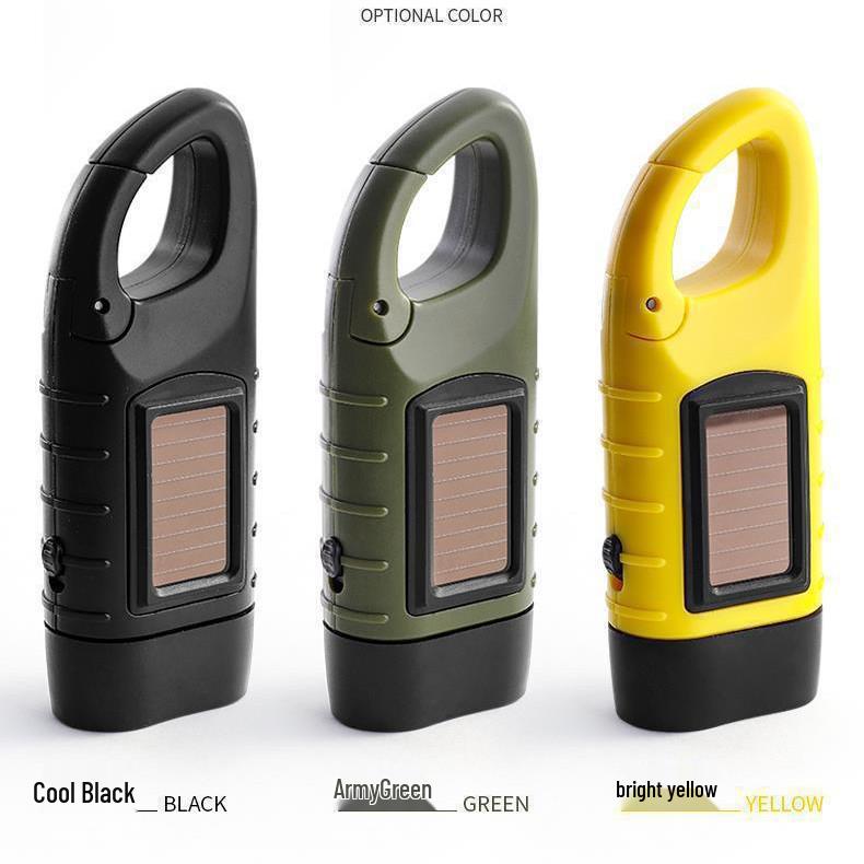 Multifunctional Solar Hand-Crank LED Flashlight & Power Supply for Camping and Emergencies