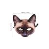 1 Peça Máscara de Gato Meio Olhos Tecido Eva Design Engraçado Unissex para Cosplay Baile de Máscaras Carnaval Festa de Halloween Marrom Estilo Siamês