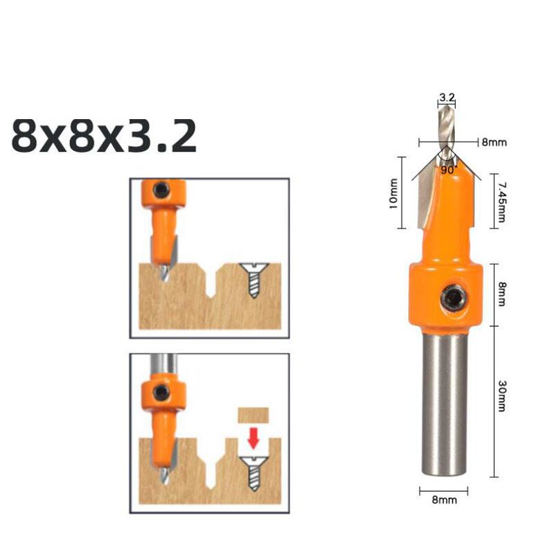

Фреза с зенковкой, винт, HSS, деревообрабатывающий экстрактор Remon, снос для фрезы по дереву, хвостовик 8 мм 8*3.2 оранжевый
