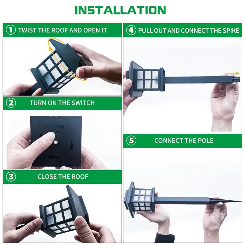 1PC čtvercová LED solární stezka světla zahradní lampa Venkovní solární lampa dekorace pro zahradní terasu