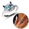 Luxury Opening Ring Silver Color Couple Ring Jewelry Cat Blue Eyes Ring