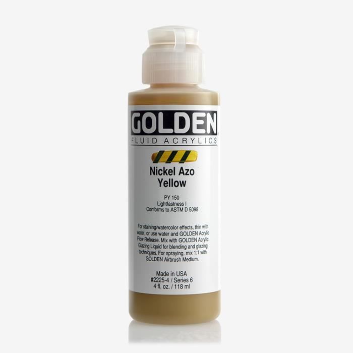 Acrylic Paint - Golden - Nickel Azo Yellow - 119ml - Yellow Color - High Fluidity