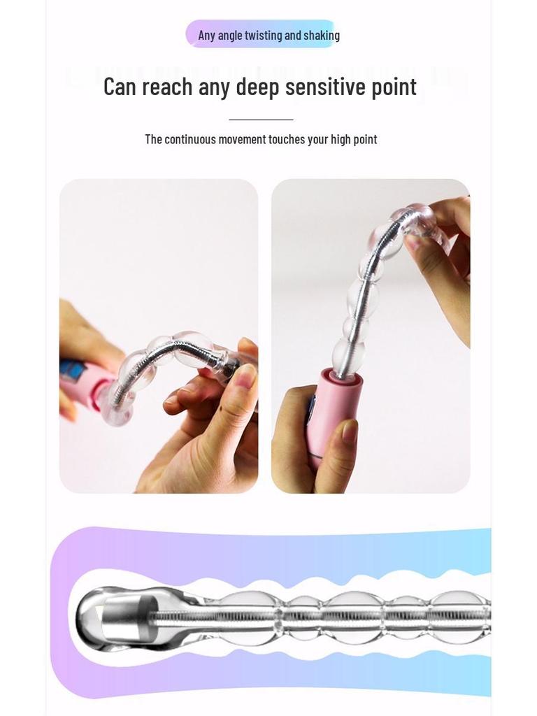 Electric Rear Garden Vibrating Beads Anal Plug Massager - Adult Female Pleasure Device