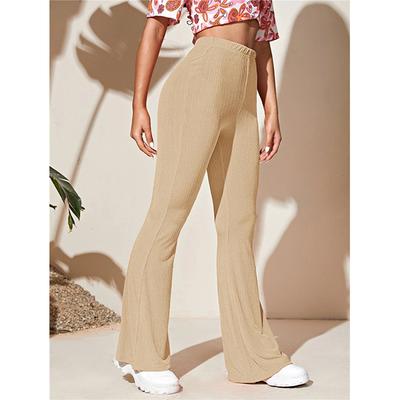 Fashion Women's Summer Comfortable Falling Flare High Waist Yoga Pants Casual Knitted Sports Pants