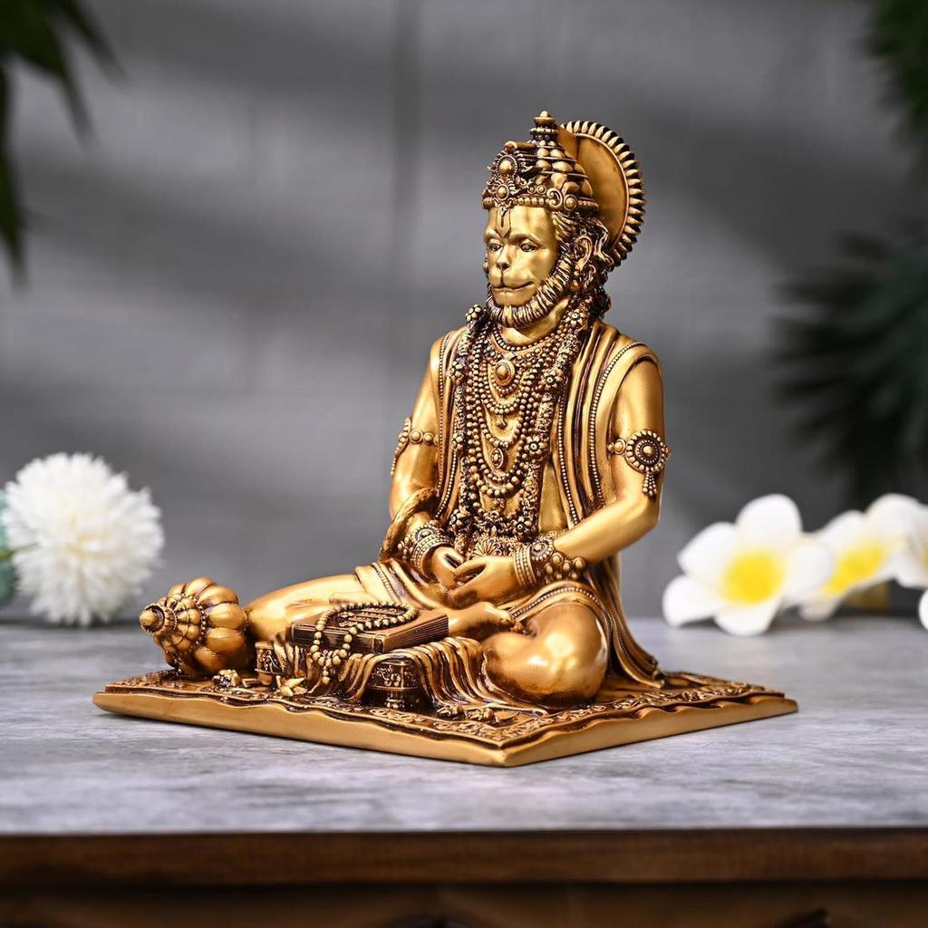 Meditating Hanuman Murti Bajrangbali Murti Sankat Mochan Bhagwan Unique Design for Temple Idol Home Decor Corporate Gifts