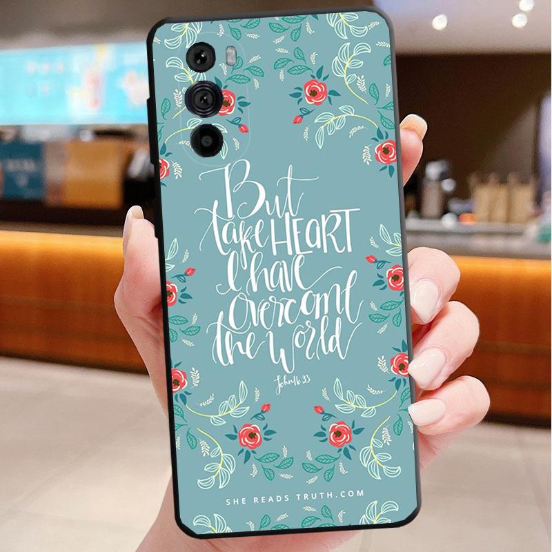 Bible verse Christ Jesus Funda Phone Case For Motorola Edge 50 40 Pro 60 50 40 30 Ultra Neo Fusion Moto G Play G Stylus G Power