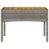 2 Seater Garden Bench with Cushions and Table Grey Poly Rattan