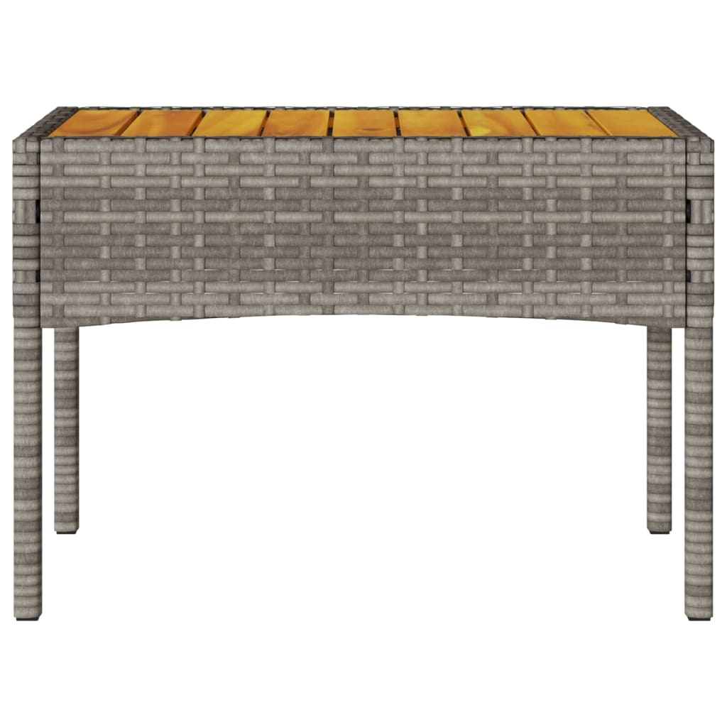 2 Seater Garden Bench with Cushions and Table Grey Poly Rattan