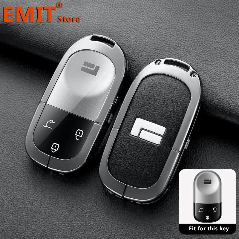 Fit For Baic Jishi Polestone 01 Polestones Zinc Alloy Genuine Leather Auto Key Fob Remote Smart Case Cover Housing Key Ring Ring Mount Auto