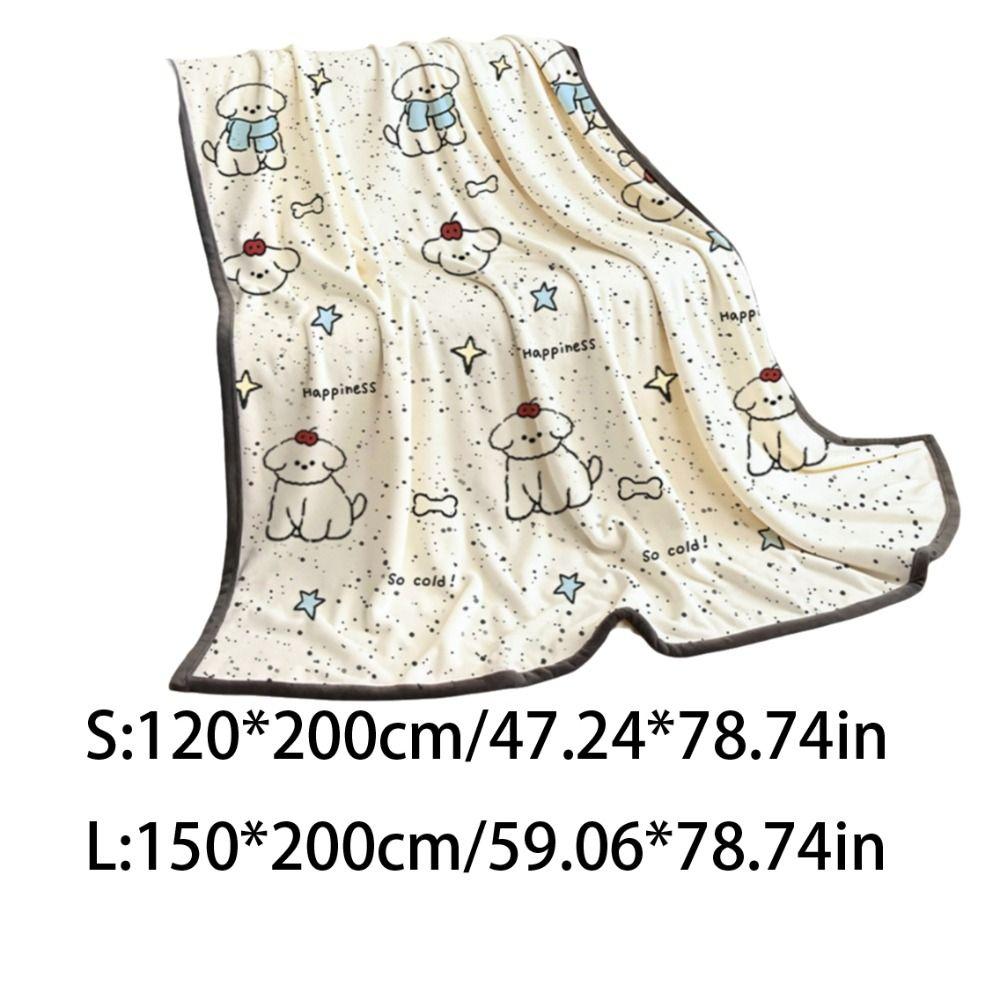 Sofa Cover Comfortable Capybara Blanket Printing Lightweight Cartoon Shawl Blanket Flannel Cute Puppy Print Sofa Blanket Office