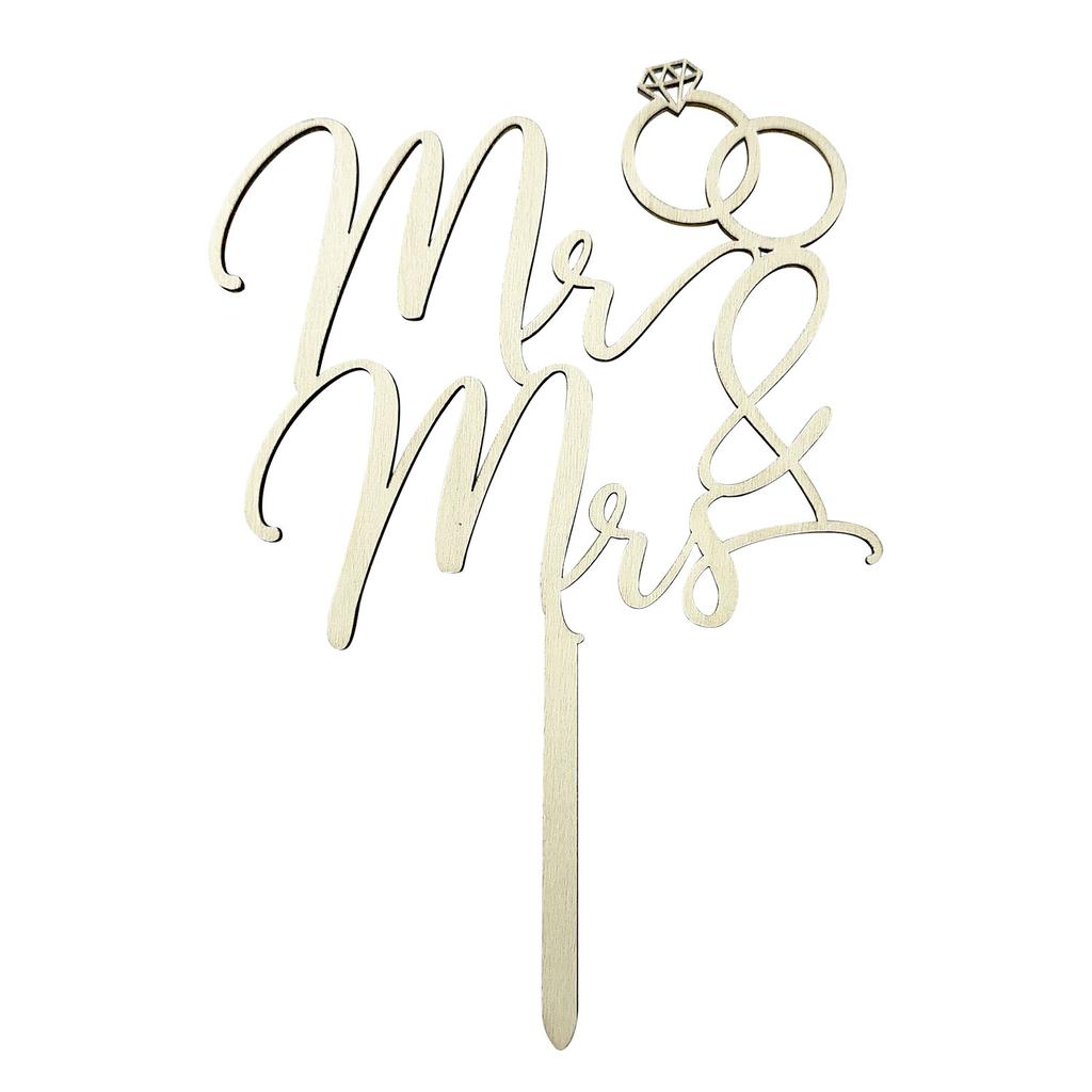 Mr & Mrs Cake Topper Wedding Cake Topper in Wood
