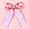 2PCS Spring Summer Grosgrain Ribbon Boutique Hair Bow Moonsticth Edge Long Tails Hair Clip Print Fruit Girls Hair Accessories