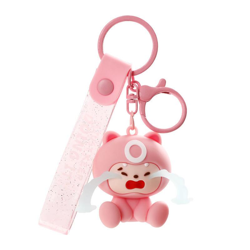 Adorable Cartoon Silicone Keychain Cute Tearful Doll Keyring For Bags And Gifts
