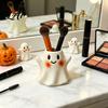 Funny Holiday Gifts for Friends Ghost/Skull Shape Pen Holder Resin Desktop Organizer Halloween Cute Ghost Cup Decorative Storage Container