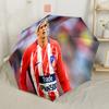 Atletico Madrid Player Compact Travel Automatic Umbrella Compact 8-Rib Lightweight Lightweight All-Season Travel Stylish Accessory Best for Christmas