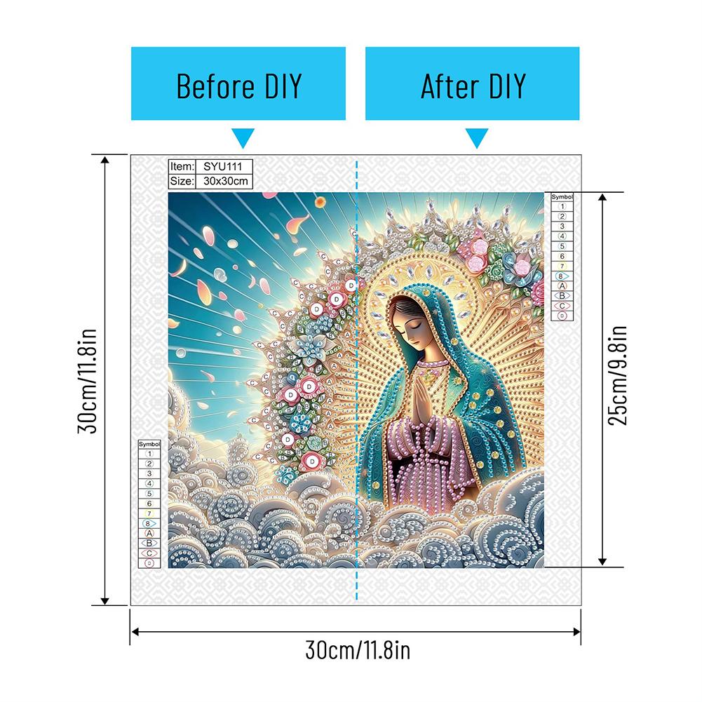 5D DIY Partial Special Shaped Drill Diamond Painting Kit Mary & Jesus Decoration