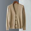 Men Cardigan Long Sleeve V-neck Slim Fit Single-breasted Solid Color Keep Warm Knitwear Spring Autumn Male Sweater Knitted Coat Daily Wear