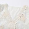 Women's V-Neck Embroidered A-Line Bubble Sleeve Dress