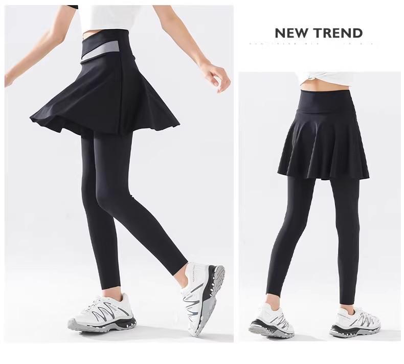 Girls' Quick-Dry Spring & Autumn 2025 Fake Two-Piece Tennis Skort and Yoga Base Shark Pants