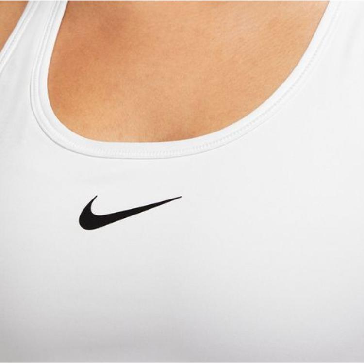 Nike Logo Print Full Coverage Sports Bra Women Underwear White DX6821-100