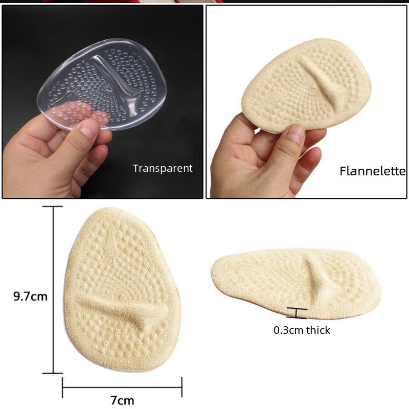 Verschleißfestes Bequemes Silikon-Vorfußpolster - Selbstklebend, Stoßdämpfend, Druckentlastend, Weiche Halbe Größe.