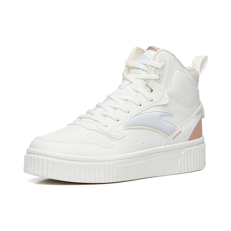 Anta Thick Sole High-Top Sneakers Women Sneakers White Gray 922248015-2
