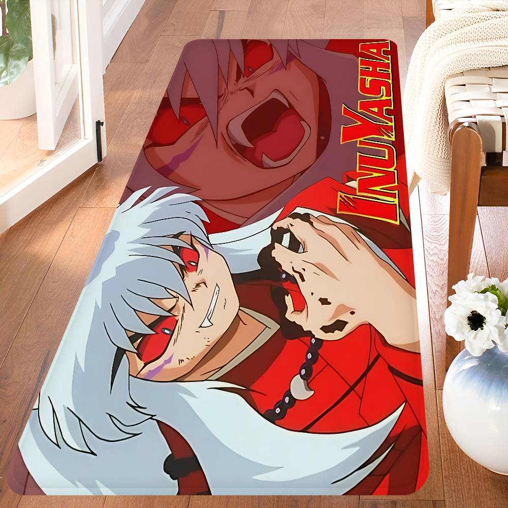 Japanese Anime Inuyasha Entrance Door Mat Washable Non-Slip Living Room Sofa Chairs Area Mat Kitchen Welcome Doormat