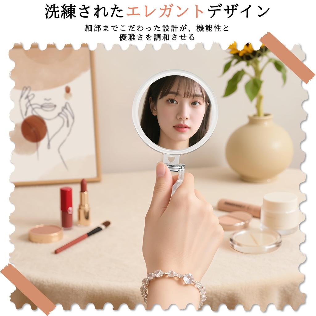 Auxmir Handheld Magnifying 30x and 1x Foldable with Stand and Hand Hanging Mirror with Easy to Clear Mirror, Magnification, Mirror, Mirror,