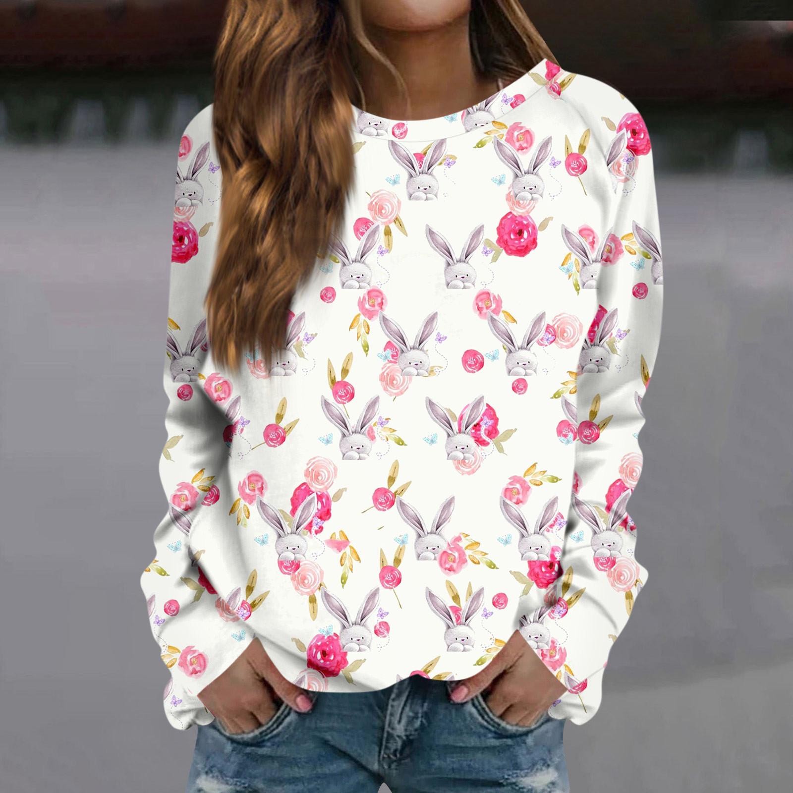 

Женская мода повседневная толстовка с длинным рукавом и круглым вырезом с принтом L белый