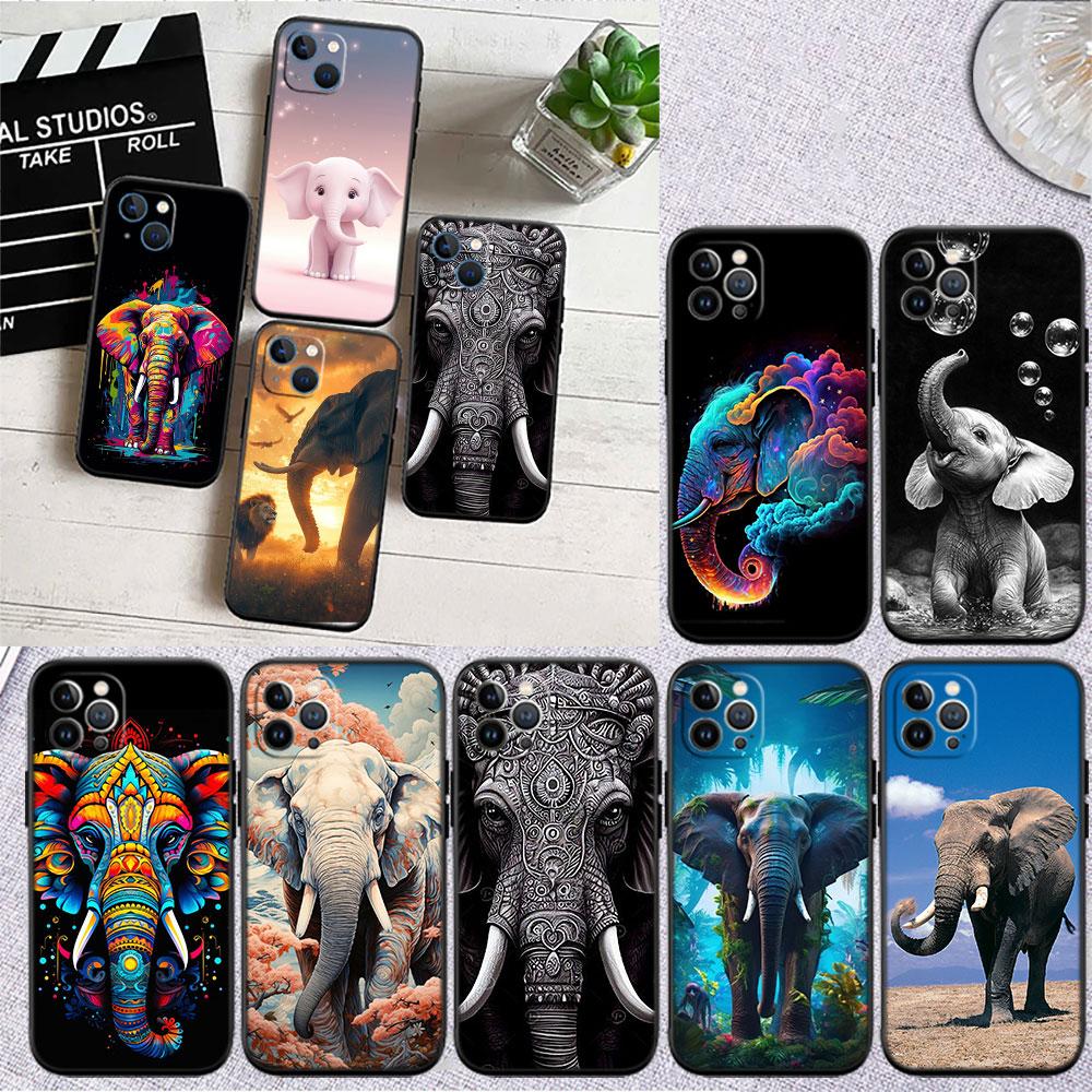 LO4 Animal Elephant Soft Shell Phone Case for Samsung Galaxy S20 S21 S22 Ultra FE + Plus A21S A22 A24 A25 A26 A30 A30S A31