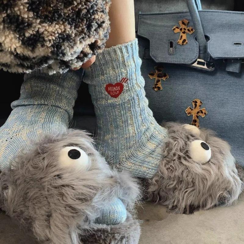 

Light Luxury Trendy Brand Polar Bear Love Embroidered Socks Snowflake Bamboo Cotton Sports Pure Cotton Medium Tube Socks one size