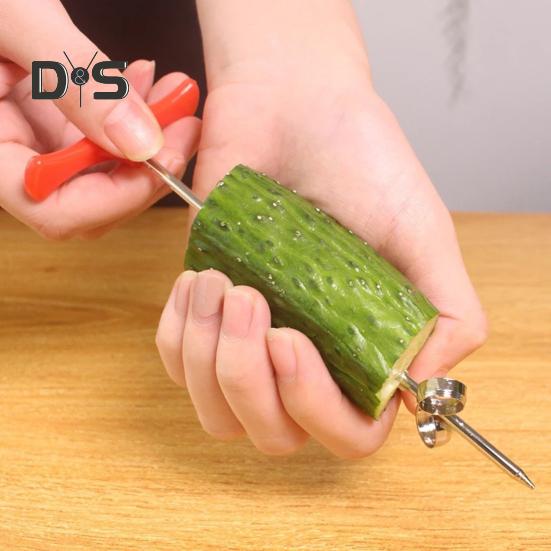 10Pcs Potato Spiral Cutter Fruit And Vegetable Spiral Twist Cutter Stainless Steel Spiral Chips Cutter for Barbecue Picnic Camping