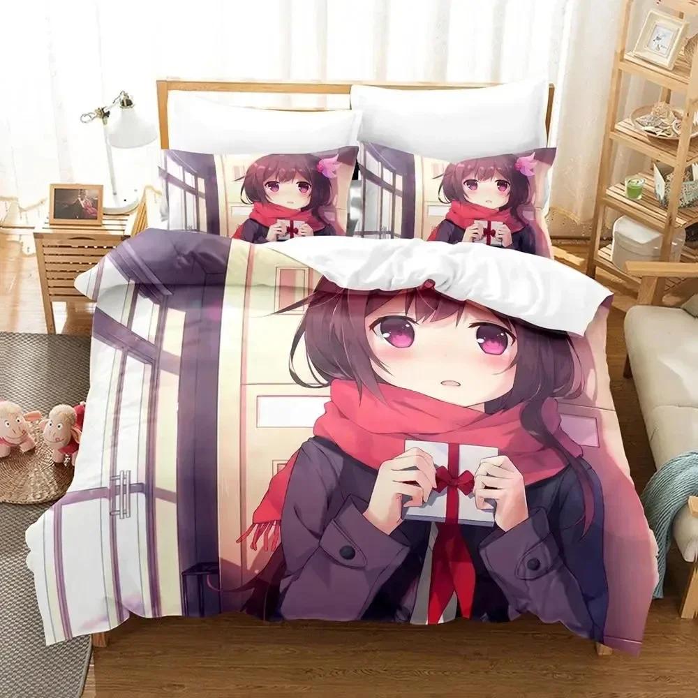 Girls Anime Shy Bedding Set Duvet Cover Bed Set Quilt Cover Pillowcase Comforter King Queen Size Boys Adult Bedding Set