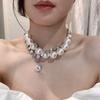 Elegant European & American Style Large Pearl Necklace - Luxurious, Unique Design Clavicle Chain for Women
