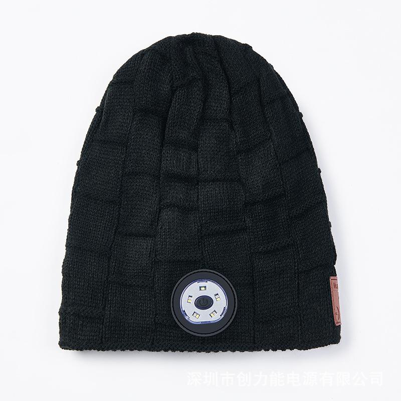 Unisex Bluetooth Headlamp Hat Headphones Beanie with LED Music Cap Built-in Speakers & Mic Earbuds for Running Hiking Sport