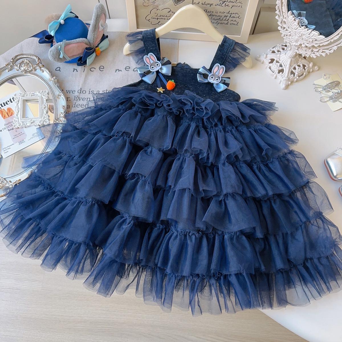 

Зимове солодке плаття-принцеса з кроликом для маленьких дівчаток - Бавовняна спідниця Size 120