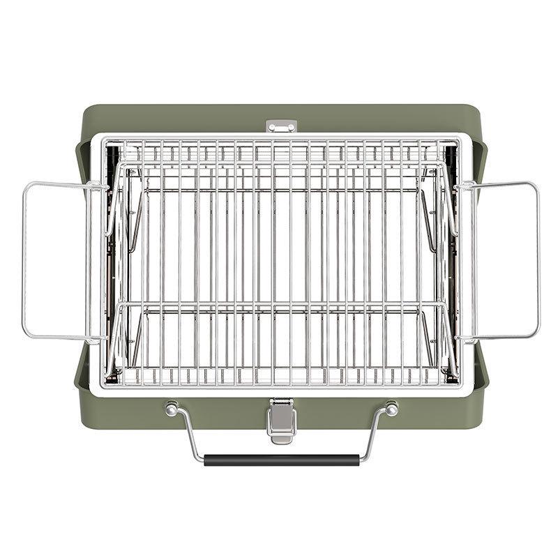 Portable Folding Outdoor Barbecue Grill & Utensils Set