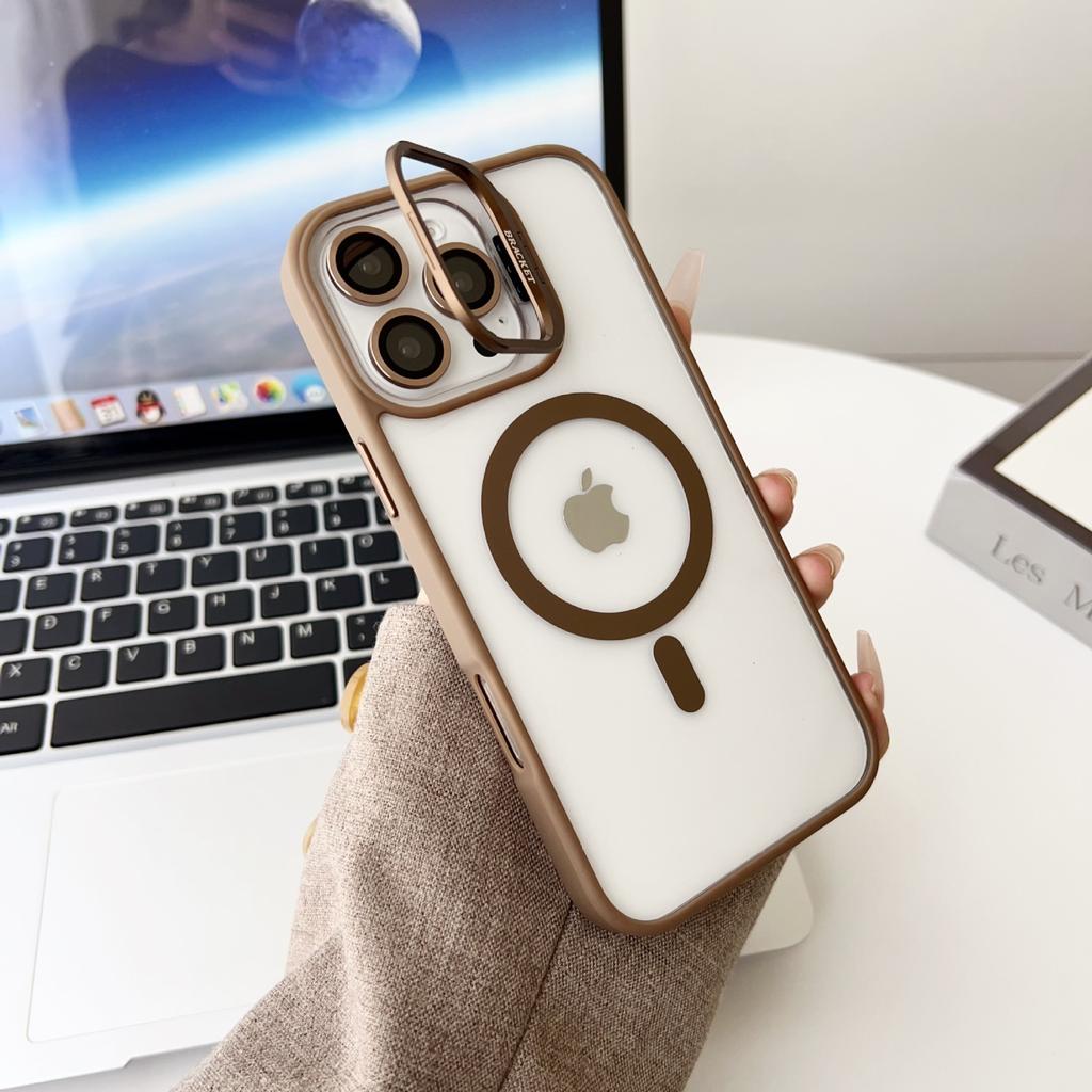 Free Alloy Lens Film of the Same Color, Suitable for Apple 16 Mobile Phone Case 14promax Transparent 16pro Magnetic Suction Bracket 16.
