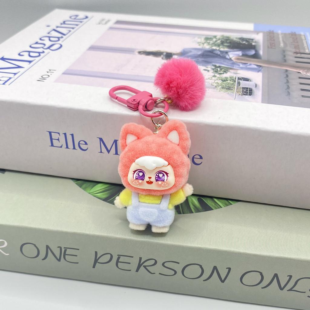 Lucky Cat Keychain Plush Toy With Handwave Design For Gift And Decor