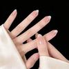 30Pcs Minimalist Icy Clear Cat Eye Blush Press‑on Nails, Gentle European American Style Removable False Nails