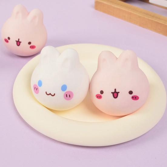 1/2Pcs Stress Relief Yolk Fidget Toy Cartoon Pig Bunny Watermelon Double-yolked Egg Squeeze Sensory Toy Hand Exercise Relaxation Stress Ball