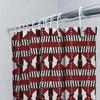 Modern Red White Geometric Shower Curtain Set Striped Bath Decor Water-Resistant Fabric Perfect For Bathroom Multiple Sizes Avai