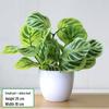 Potted Artificial Pothos Leaves & Flowers – Indoor/Outdoor Decorative Floor-Standing Bonsai.