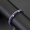Stylish 2Pcs Men Bracelet Set 4mm Stainless Steel Cuban Chain Braslet Square Hematite Stone Healing Braclet Cycling Accessories