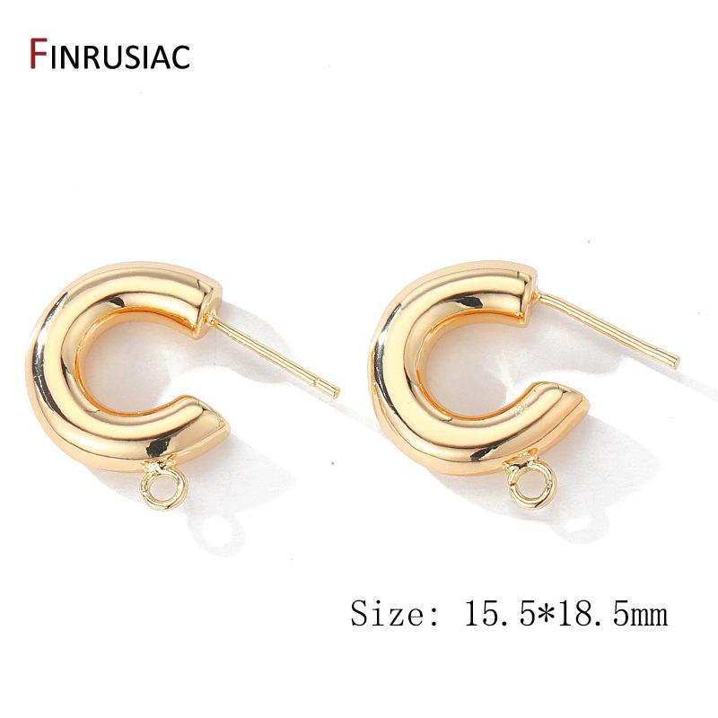 

2025 Trendy Design Gold Plated Classic Post Earrings Hook For Women Simple C-Shaped Stud Earring Female Jewellery Wholesale 1 pair